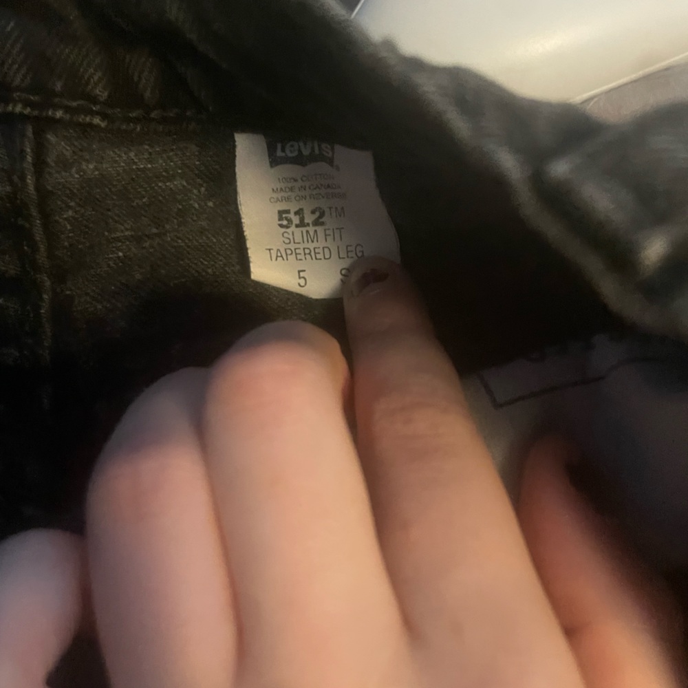 Black Levi Straight Leg Jeans Junior Size 5